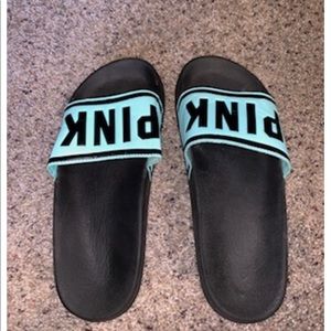 Pink slide-on sandals